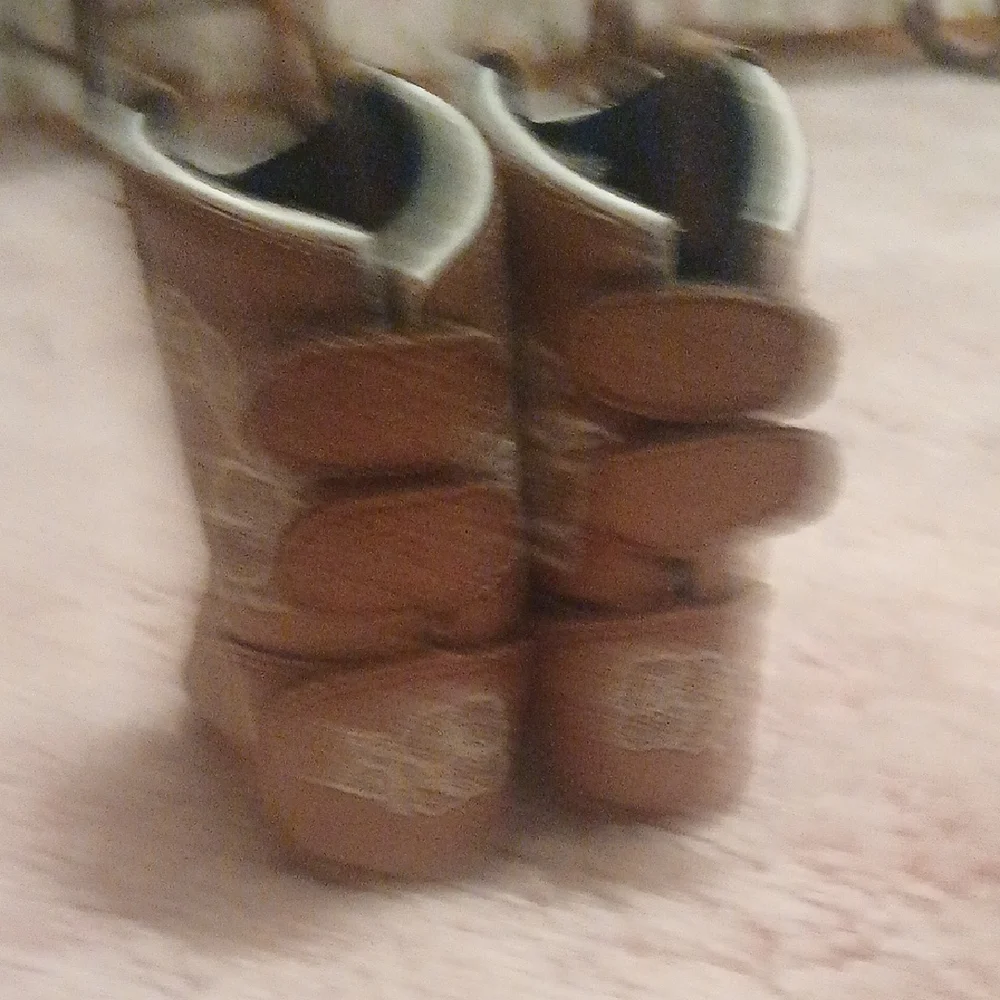 Brown Embroidered Kids Cowboy Boots